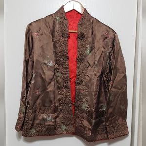 Vintage Reversible 100% Silk Asian Day Jacket